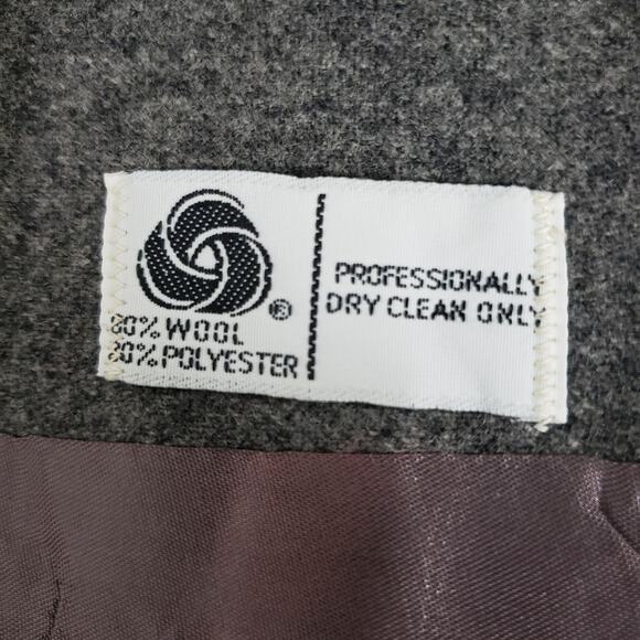 Vintage Union Made 1980s Evan Picone Petite Pure Wool Blend Blazer Jacket Gray S - Picture 11 of 12